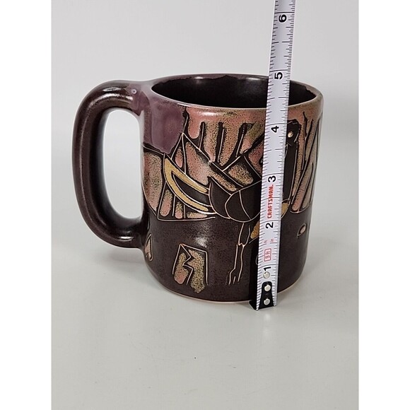 Signed Design By Mara Mexican Art Pottery Stoneware Coffee Mug Cup 16oz - Picture 8 of 10